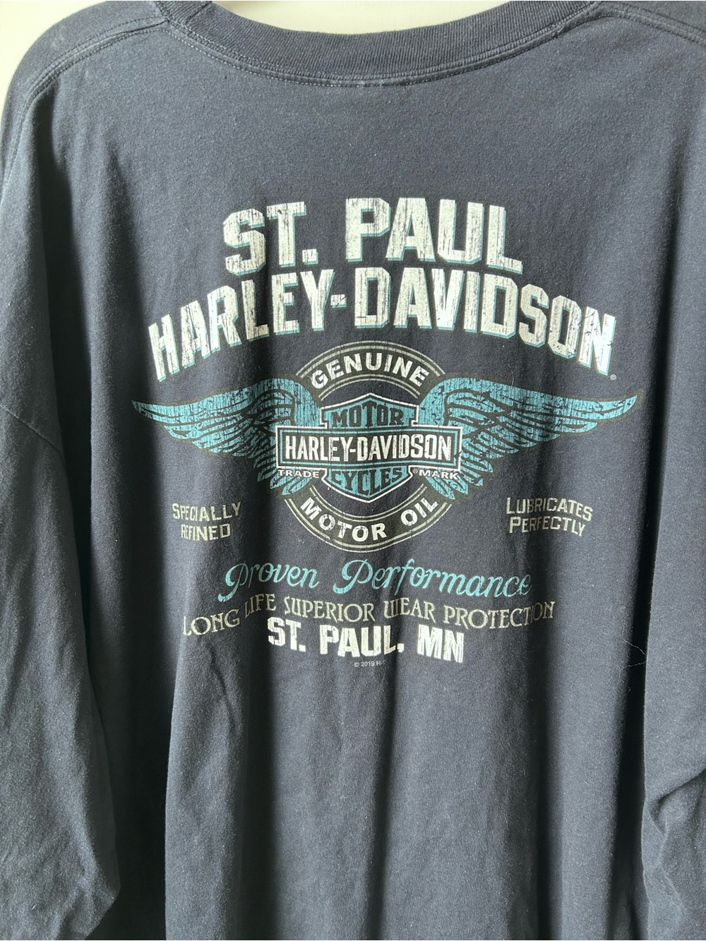 Harley-Davidson Navy Long Sleeve Skull & Logo Graphic Tee - Picture 4 of 8